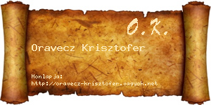 Oravecz Krisztofer névjegykártya
